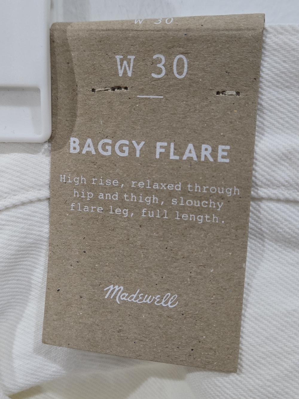 Madewell Sz 30 High-Rise Baggy Flare Cream Jeans - Picture 4 of 9